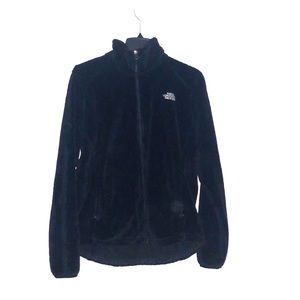 Black fuzzy north face jacket